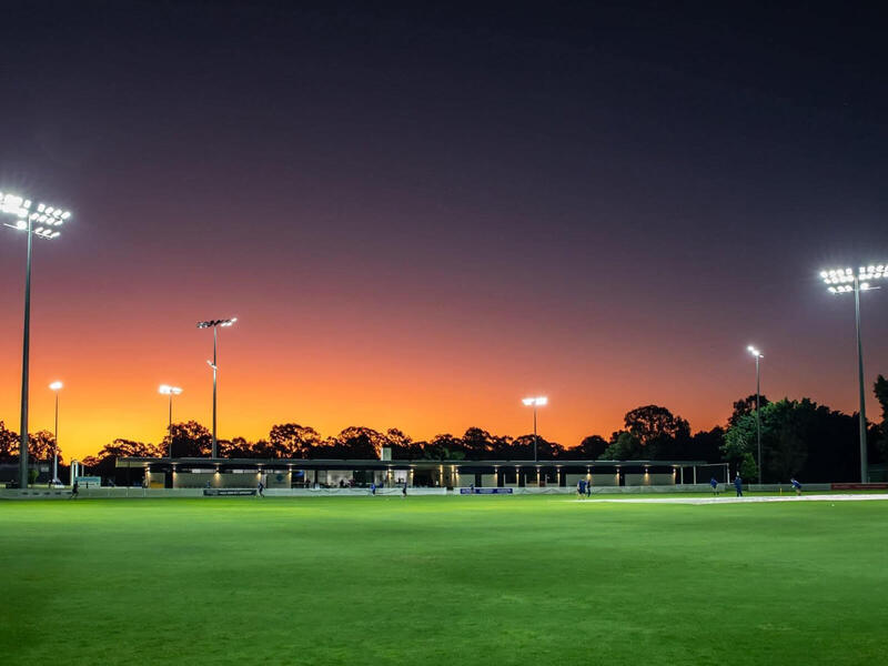 a night shot of northern suburbs district cricket club 